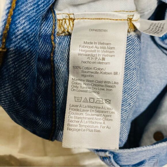 Madewell Women's Relaxed Mid-Length Denim Shorts Blue Size 32 Distressed - Picture 6 of 9